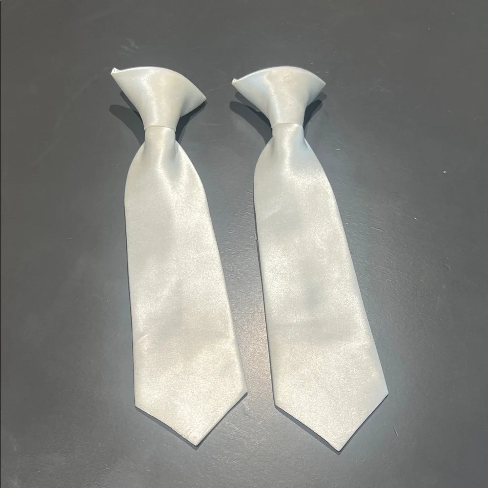 Elegant toddler white satin Ties